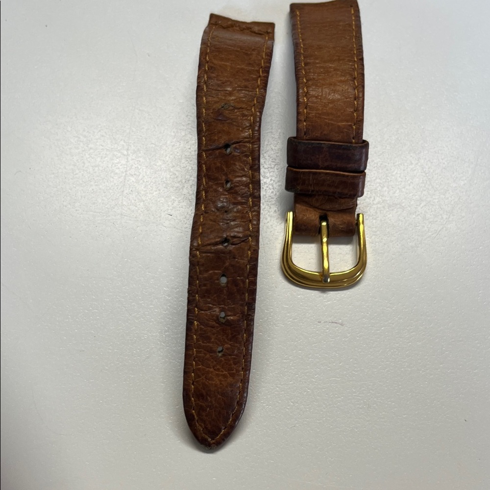 Vintage Gold Skeleton Mickey Mouse  Watch with Brown Leather Strap - Picture 4 of 5